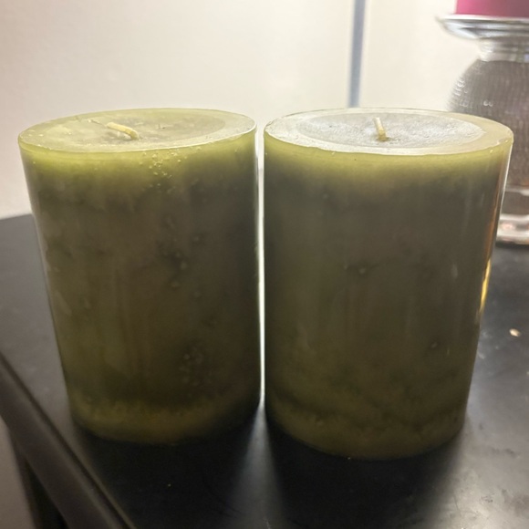 Two Honeydew Melon Pillar Candle - Picture 1 of 4